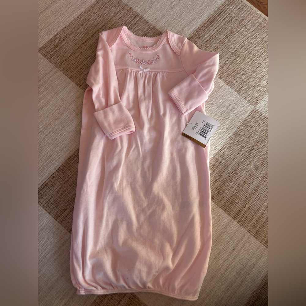 Little Me Pink Sleep Sack with Embroidered Detail